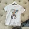 T-shirts barn kort ärm baby t-shirt barnkläder bokstav utskrift fast färg bekväma sommarprodukter ny ankomst storlek 90-16 dhzat