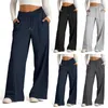 Women's Pants Women Wide Leg Sweatpants Straight With Elastic Drawstring Waist For Lounge