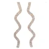 dangle earrings long tassel crystal drop for for shinginy s-shapeラインストーンイヤリング結婚式ファッションジュエリーギフトアクセサリー
