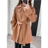 Pelle femminile vera giacca di pelle di pecora da donna primaverile cambio autunno collare con pizzo slim-up medio a lungo cappotto jaqueta coro femminino