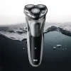 Rasoio elettrico Shaver per uomini 8W 3D Teste galleggianti indipendenti 3D ricaricabili a 60 minuti di runtime Rotary Razor rotante leggero