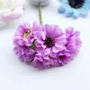 Decorative Flowers 60pcs 4cm Silk Fabric Chrysanthemum Artificial Daisy Flower Bouquets For Garland Hair Corsage Wedding Scrapbooking