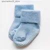 Chaussettes pour enfants chaussettes pour bébé épaissies et chaudes en automne pour les nouveau-nés garçons et filles chaussettes de sol bébé boucle anti-glissement Q240413