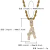 Hip Hop Personlighet 26 Engelska T-Square Letter Pendant med Micro Set Zircon Hip-Hop Parhalsband kan skarvas kristallrappare