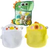 Boîtes de rangement 3pcs baignoire portable de canard mignon respirée réutilisable avec des crochets forts