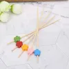 Forks 100pcs Plum Blossom Bamboo Cocktail Picks Sticks Disposable Toothpicks M17E