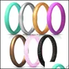 Band Rings Women Sile 2,7 mm flexibel gummi Colorf Wedding Ring smycken Fashion Finger Drop Delivery Dhgarden DHBAF