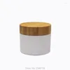 Lagringsflaskor 10g 20g Natural Bamboo Wood Lid Plastic Jar Cosmestic Cream Packaging Wood Cover PP Bottle 30pcs/Lot.