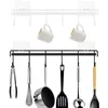 Hooks Adhesive Wall Rack For Spoon Towel Space Saving Kitchen Utensils Storage Row Hanger 6 Metal Organizer