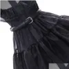 Girls Dresses For Girl Cosplay Dress Costumes Black Gothic Wednesday Addams Children Clothes Halloween Party 230531 Drop Delivery Baby Otv96