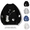 Sweatshirts رجالي السترات الأسنان غير الرسمي للبلوزات الطويلة ذات الأكمام الطويلة طباعة اليومية جولة الرقبة الحجم الكبير هوديي أنيمي فضفاضة 240412