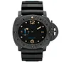 PAM 0616 mens automatic watches 47mm dial black color 2555 mechanical movement carbotech wristwatch luminous2602210