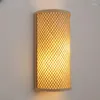 Wall Lamp Traditional Bamboo Lights Retro Lamps For Bedroom Corridor El Restaurant Decor Light Fixtures Hand-woven Luminaire