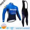 Pantalones Deceuninck Equipo 2022 Jersey de ciclismo de invierno Juega de vellón Manga larga Matt Bike Road Pants Bibe Maillot Culotte