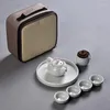 Zestawy herbaciarskie 8pcs Tacka na herbatę torba podróżna Ding Kiln Portable Set Szybki filiżankę czajnika kettle gaiwan.