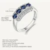 Anelli a cluster Gem's Ballet's Ballet 0,92CT Naturale Vintage Blue Sapphire Ring 925 Sterling Silver Wedding for Women San Valentino Gioielli