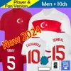 2024 2025 Kids Turkiye Soccer Jersey 2024 Euro Cup Turkiet National Team Home Away Demiral Kokcu Yildiz Enes Calhanoglu Football Shirts Kit