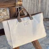 Sacchetti per la spesa di grandi dimensioni di lusso beige tela borsa da tote borse beach weekend personalizzato