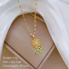 Fashion Zircon Collier de pendentif de tournesol pour femmes Luxury Coeur romantique chat SAFE SAFE LOCK CLAGILE Collier Bijoux de mariage