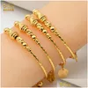 Bangle Aniid 2st/Lot Dubai Gold Color for Girls/Baby/Kids Charm Gypsophila Armband Bells Heart Jewelry Child Christmas Drop Deliver Dhzn0