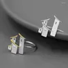 Cluster -Ringe Eindruck Jiangnan Sterling Silver Folk House Huizhou Architektur Minimalistische chinesische Literatur offener Ring