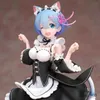 Actie speelgoedfiguren 21 cm meid blauw haar katten oren schattig meisje rok anime meisje figuur actie figuur volwassen collectible model poppen