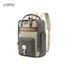 Backpack Loerss Women Fashion grote capaciteit waterdichte schooltas voor meisjes- en jongensstudenten Hoge kwaliteit Macaron Knapsack