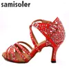 Buty taneczne Samiisoler Ladies Latin z Rhinestone Salsa Dancing Mash