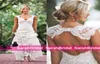 Full Lace Wedding Dresses Cheap V Neck Hollow Back Long Sweep Train Boho Garden Bridal Gown Custom Made Country Style New3928312