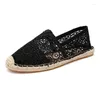 Casual Shoes Fashion Summer Women Loafers Lady Lace Beige Blk Elegant Woman Solid Embroider Flats 2024