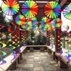 Dekorativa figurer 4x Spiral Wind Spinner för Yard Garden Camping Colorful Hanging Decoration Outdoor Camping (Rainbow)