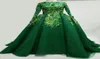 Organza Ball Robe Robes de bal à manches longues Green musulmanes élégantes modestes robes soir Islamic Prom Dress6895153