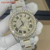Iced Out Out Watch Bustdown Mens Date VVS Moisanite Stainlwatchess Steel