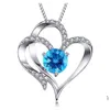 Colliers pendants Collier de coeur double exquis