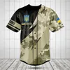 Herren -Casual -Shirts 2024 Ukraine Custom Name Baseball -Trikot -Sommer -Fashion 3D -Print Oversize und Frauenhemd