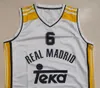 Reals 1999-00 Home Uniform #6 La maglia da basket Djordjevic può essere personalizzata con qualsiasi nome e numero