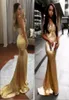 Gold Mermaid Robes de bal avec des perles chérie paillettes africain soir porter en arrière zipper robes de fête bon marché vestidos festa8790402