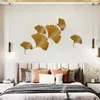 Accessoires de décoration intérieure Metal Ironwork Ginkgo Leaf moderne Modern Simple Room Wall suspendu jardin arrière-cour intérieur Ornement 240408