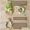 Rattles Mobiles 1pc Baby Wood Proghet Giraffe Animal Music Bell Personlig PACIFIER -kedjeklipp Teeting -armband Födda leksaker 2403 DHXCG