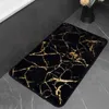 Tapis de bain en marbre de salle de bain tapis de salle de bain non galets noirs noirs de salle de bain en or noir de lapin doux tapis de bain pour tapis de sol de salle de bain moquette
