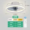 Ventilatori a soffitto intelligente da 55 W con luci telecomando decorazione per la camera da letto lampada da ventilatore da 33 cm da 50 cm lame invisibili silenziose