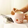 Tasse Tasse mit Cover Löffel süße kreative Persönlichkeit Trend Paar Haushalt Keramik Tasse Mädchen Milch Kaffee
