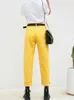 Pantaloni da donna Vangull Fashion Giallo Pencil Cotton Donne Donters High Waist Long Long Long Female Spring Streetwear Office Lady