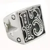 Fanssteel ze stali nierdzewnej zabytkowe męskie męskie lub wemens biżuteria sygnet Lucky Evil 13 Cutout Star Biker Ring Number Pierścień 10W3331361120043