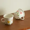 Tazze giapponese tulipano ceramico latte tazza squisita bella caffè pomeriggio tè per bambini acqua