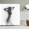 Shower Curtains Waterproof Women Shadow Curtain Sexy Girl Portrait High Quality Bathroom For Home Decorations With Hooks