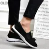 Casual Shoes tkanina czysta czarna bawełniana męska menowie trampki Mężczyźni zapatos de hombre trampka wygodna lekka