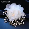 Coix de cheveux yarn fleur Femmes Pièce de tête Bride Pearl Rignestone Chaîne Chaîne Bande Bande de mariage Accessoires Hairpins