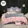 Set di biancheria da letto tessile da casa 6 colori set lattinata trapunta in raso coperta di lussuosa lenzuola king size 4pcs vestiti