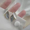 Stud Earrings 925 Sterling Silver Fashionable Leaves Vintage Style Pearl Handmade Accessories Trend Now Bow